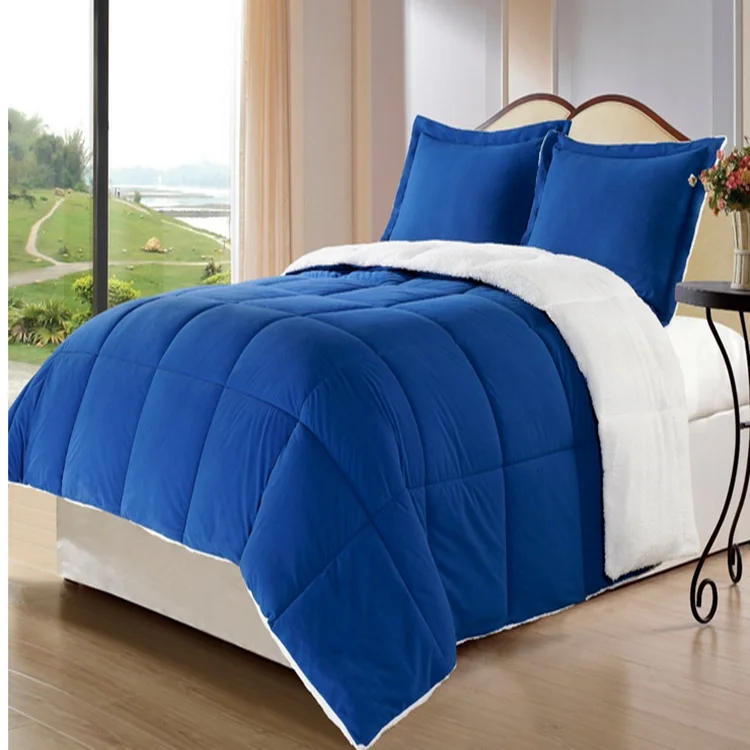 
Super soft microfiber sherpa blanket reversible alternative down comforter Super soft microfiber sherpa blanket reversible alternative down comforter