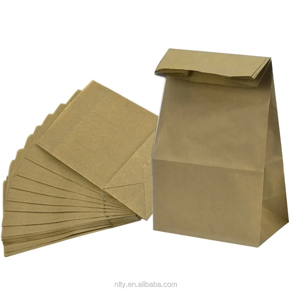 Custom Restaurant Take Away Paper Bag Brown Kraft Paper carrier Paper Carry Bags For Food Packaging