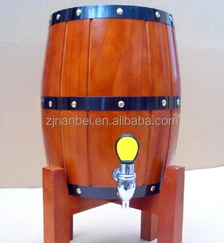 2024 FSC Certified 1.5L Wooden Stand Beer Barrels, Oak Barrel