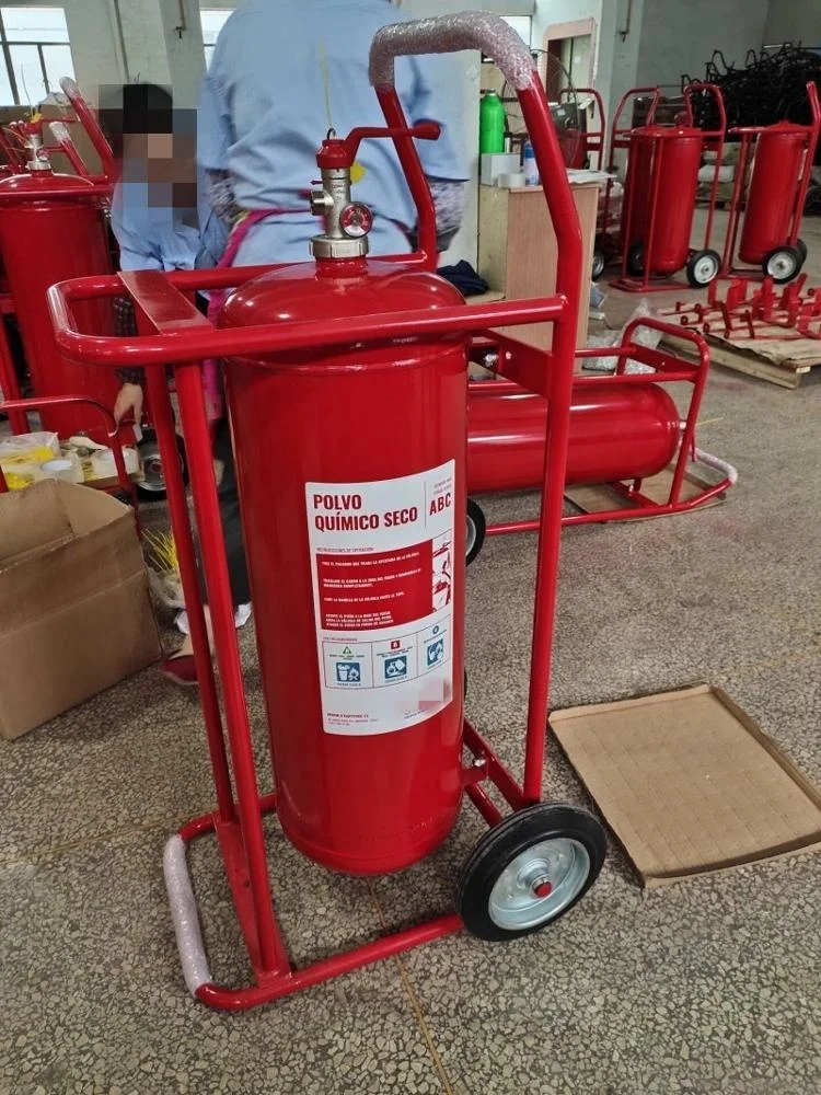 Огнетушитель на колесах с сухим порошком abc, 25 кг, тележка dcp 50 кг
