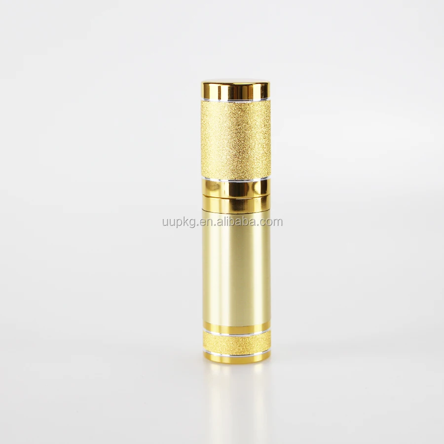 Good quality Luxury aluminum airless bottle with twist cap with brightning shoulder