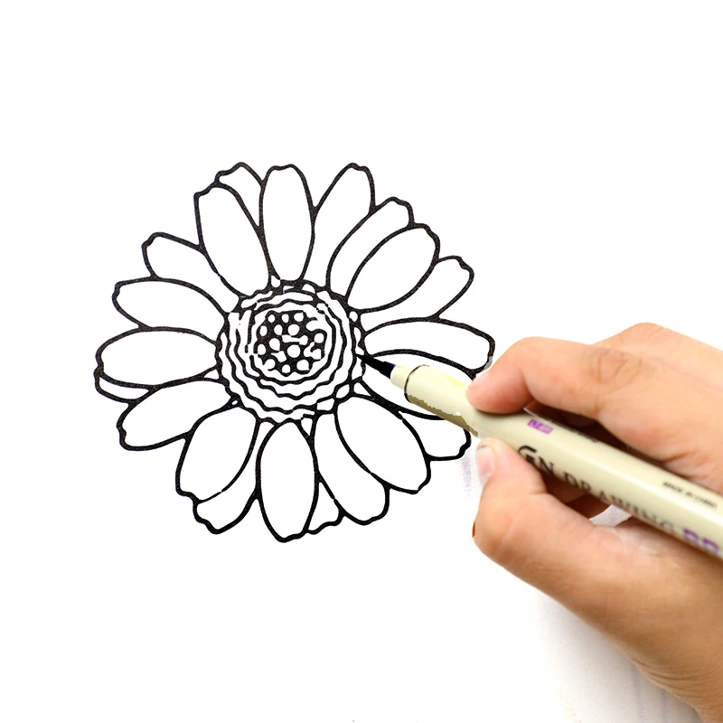 9 pcs Neelde Soft Brush Fine Line Pen Black Sketch Markers Waterproof Drawing Pen for School Suppliers