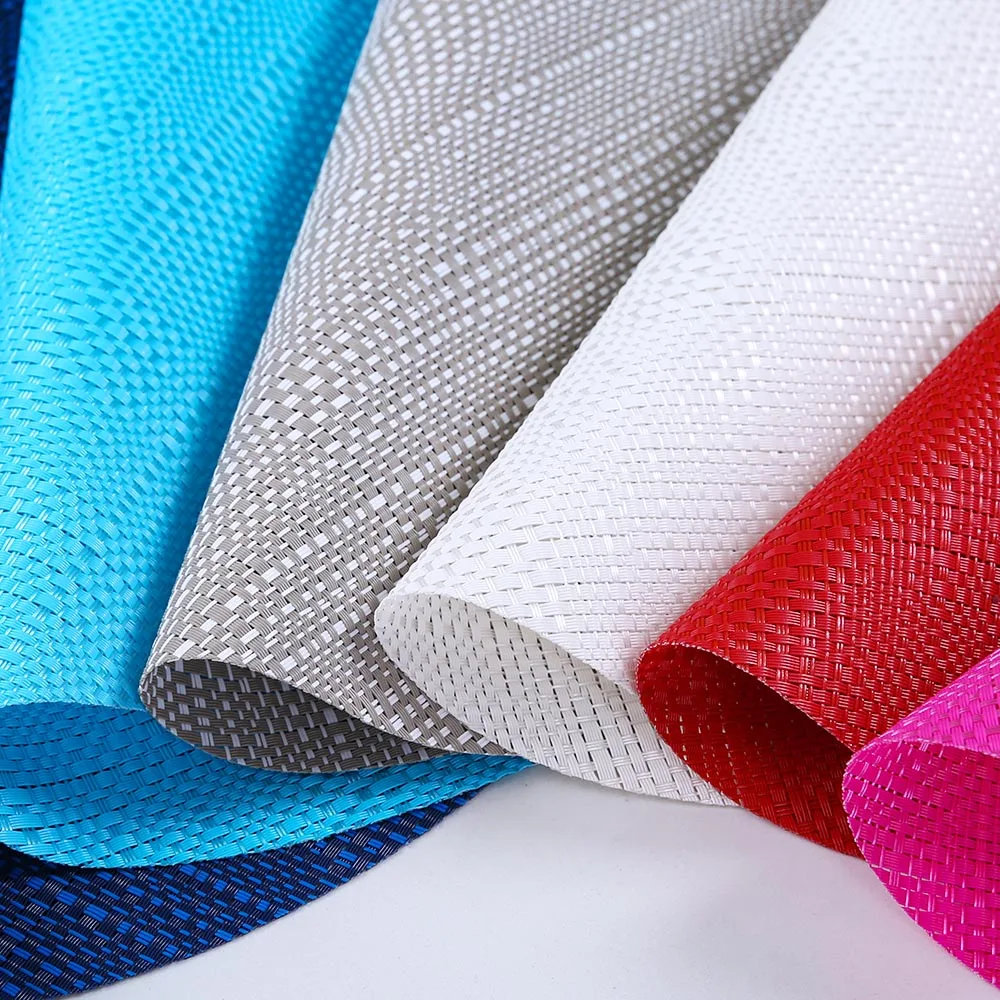 Fashion design OEM welcome best price outdoor dishwasher safe wholesale pvc table plate mats vinyl fabric placemat round