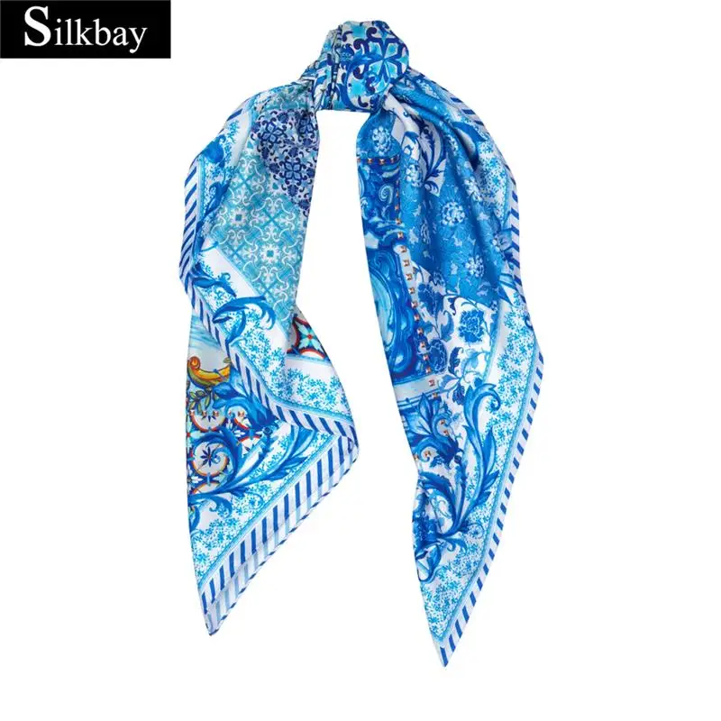 Hangzhou custom printed silk scarf