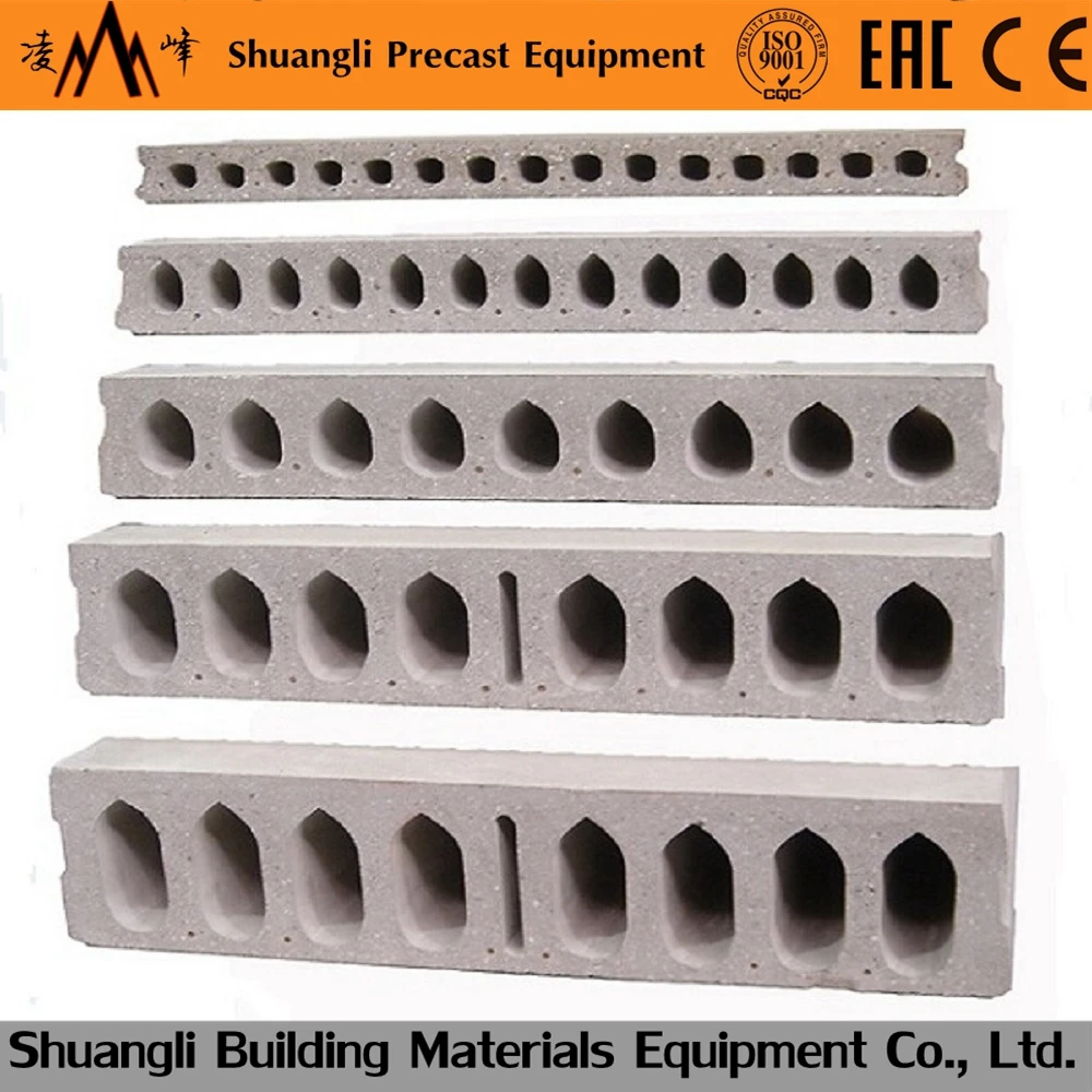precast concrete hollow core slab making machine as roof and floor panel for concrete precast houses