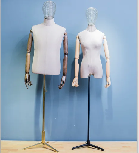 hot sell cheap male adjustable half body sewing mannequin Fabric Window Mannequin Male Half Body male dress form mannequin