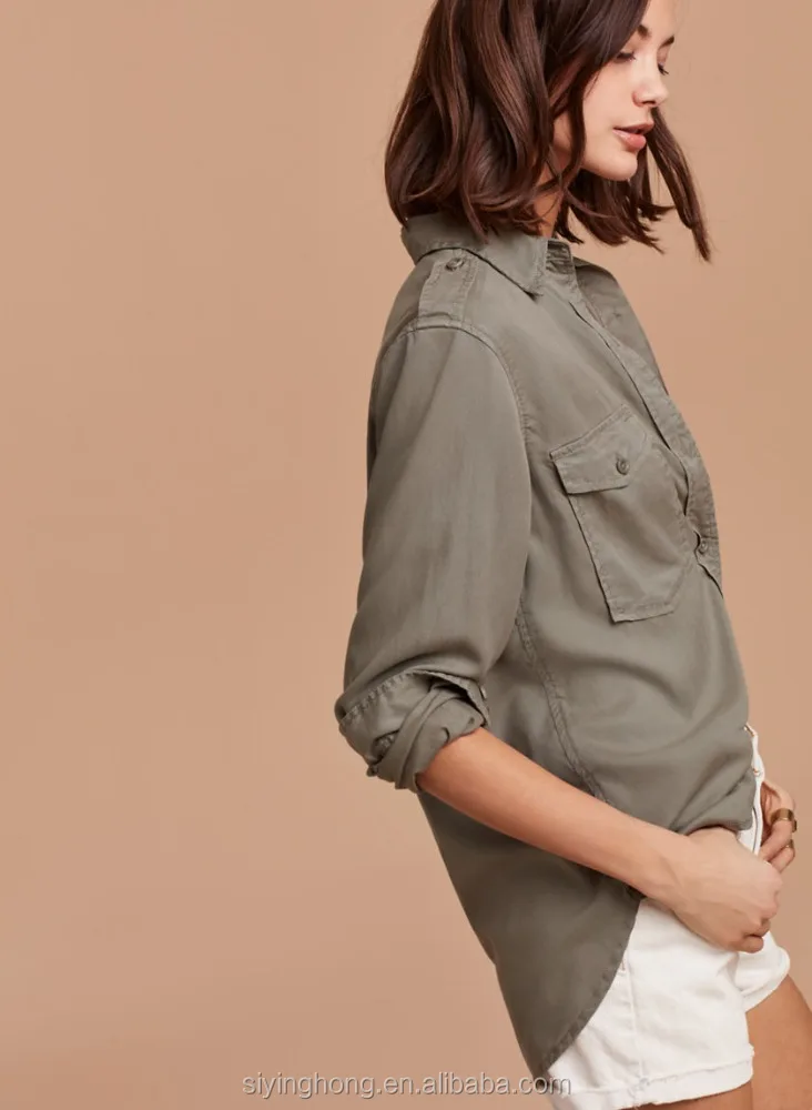 latest fashion new design office ladies normal denim jacket shirt blouses new designs