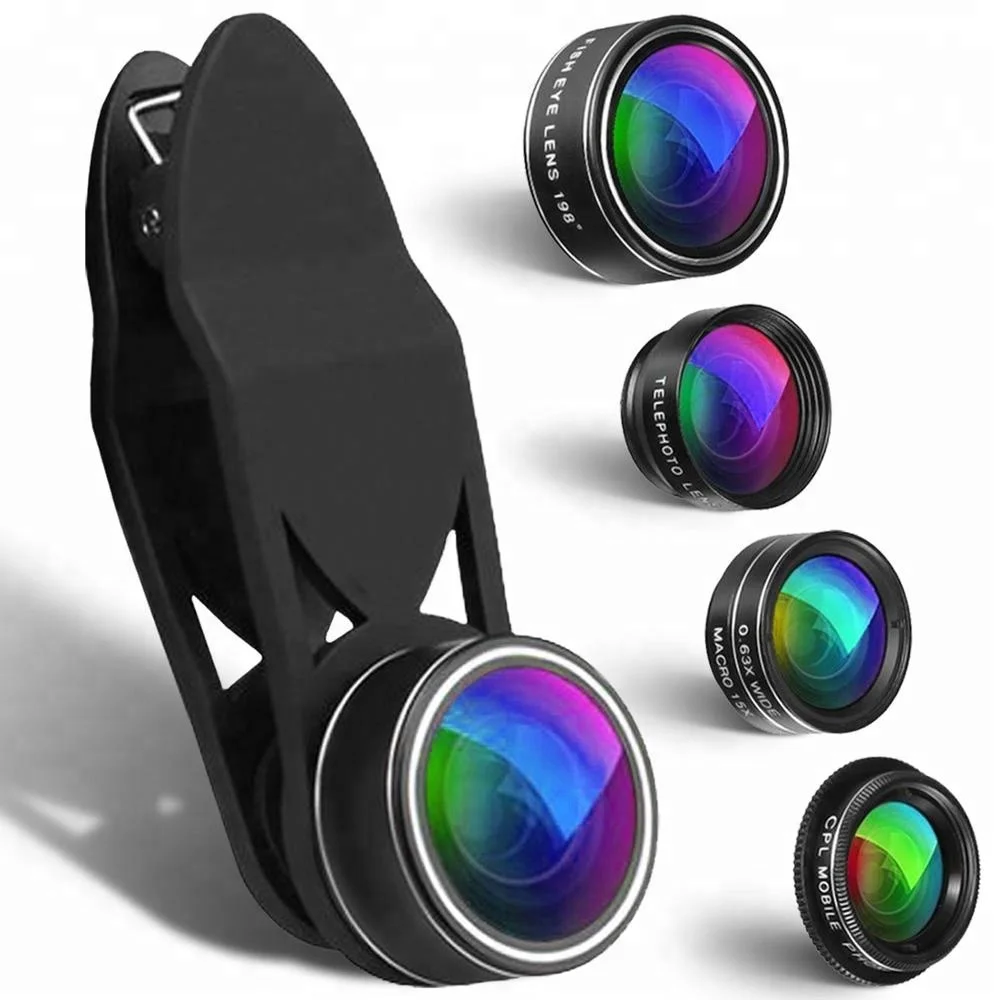 New product ideas 2018 professional cell phone external camera lens 5 in 1 kit for samsung galaxy j5