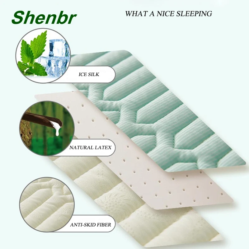 
Luxury Ice Silk Natural Latex Summer Cool Cooling Sleeping Mat 