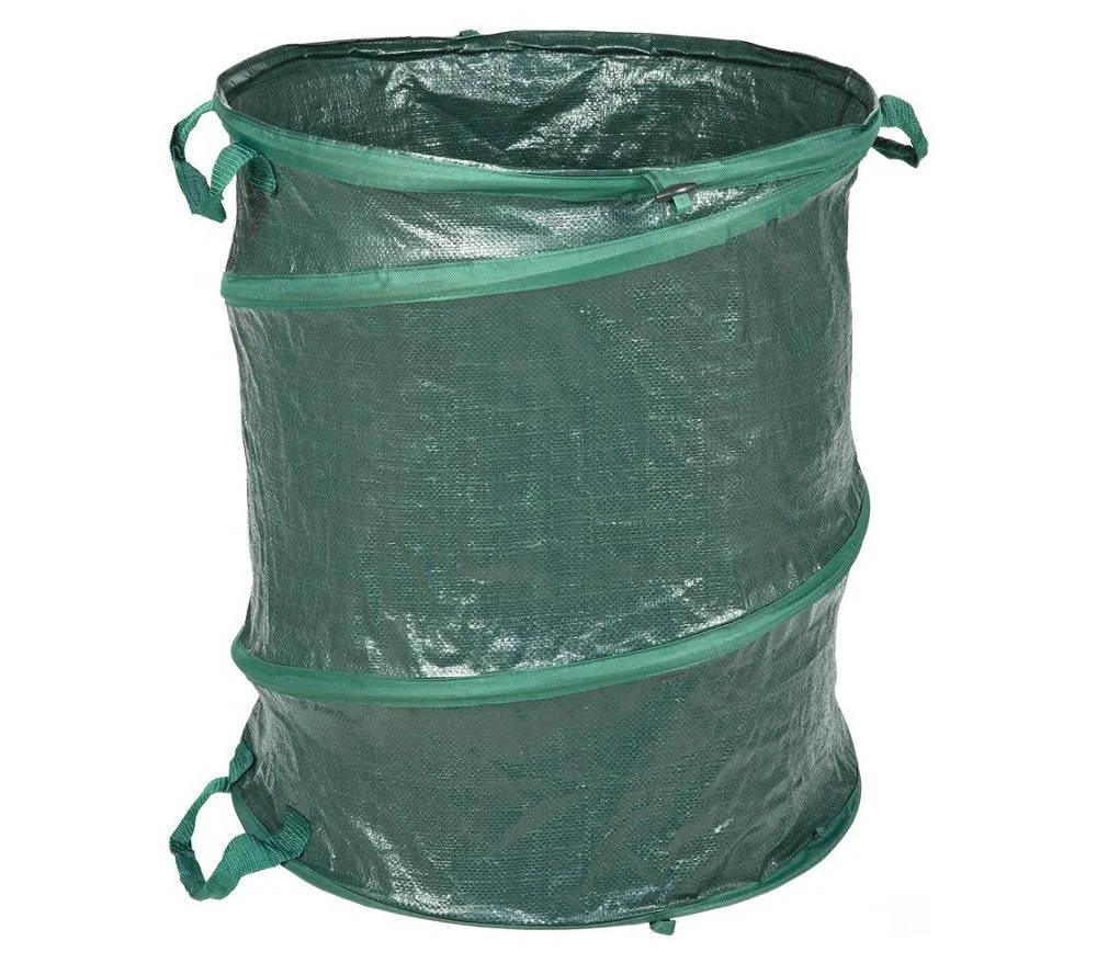 PE Pop Up Collapsible Garden Waste Bucket,Bin Bag