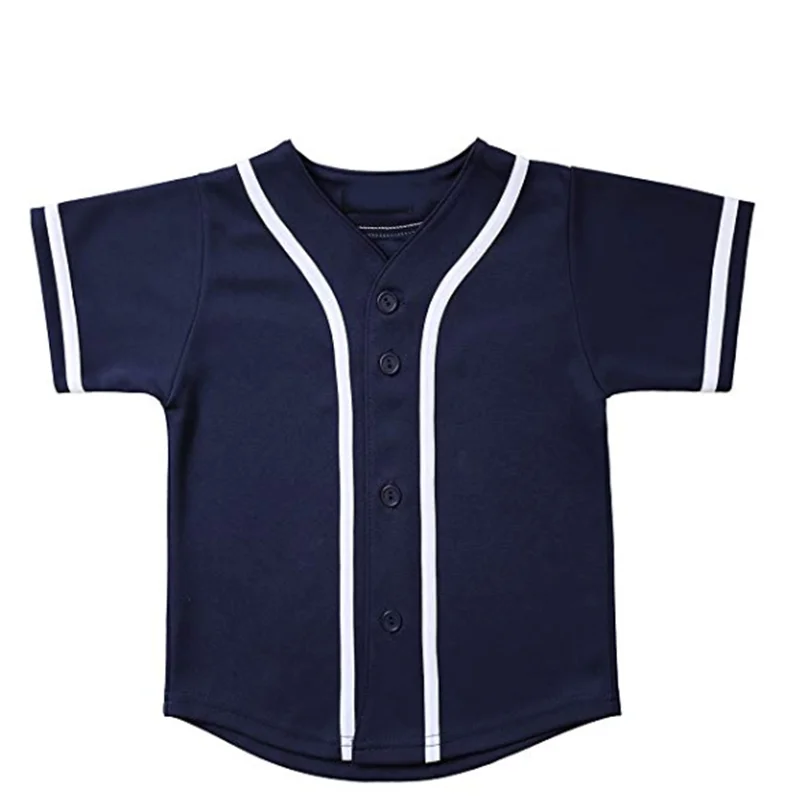 Kids short sleeve throwback baseball shirt team baseball jersey
