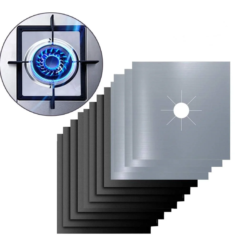 Черные и серебряные Чехлы для горелок газовой плиты стандарта США Легкая очистка многоразовый протектор для газовой плиты