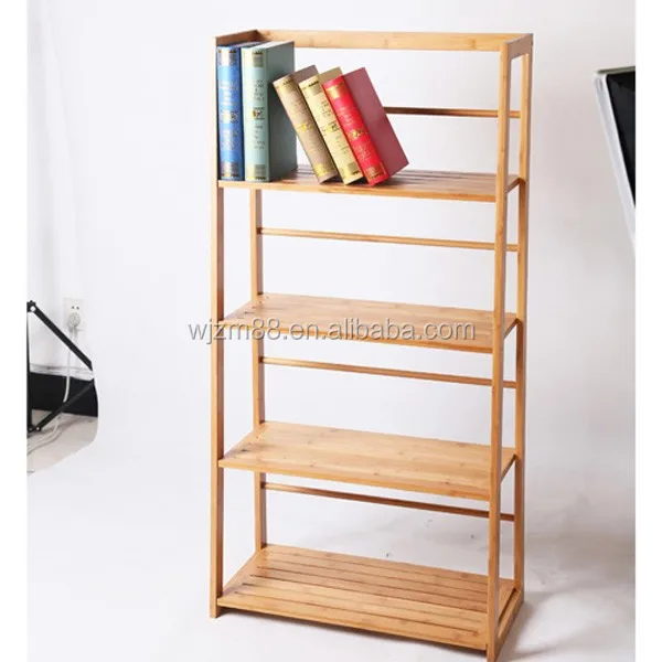4 tier bamboo bookcase furniture, office book shelf wholesale