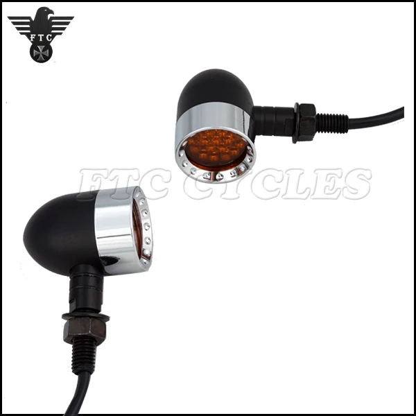 Aluminum Custom Chrome Bezel Vintage Motorcycle Turn Signal Lights