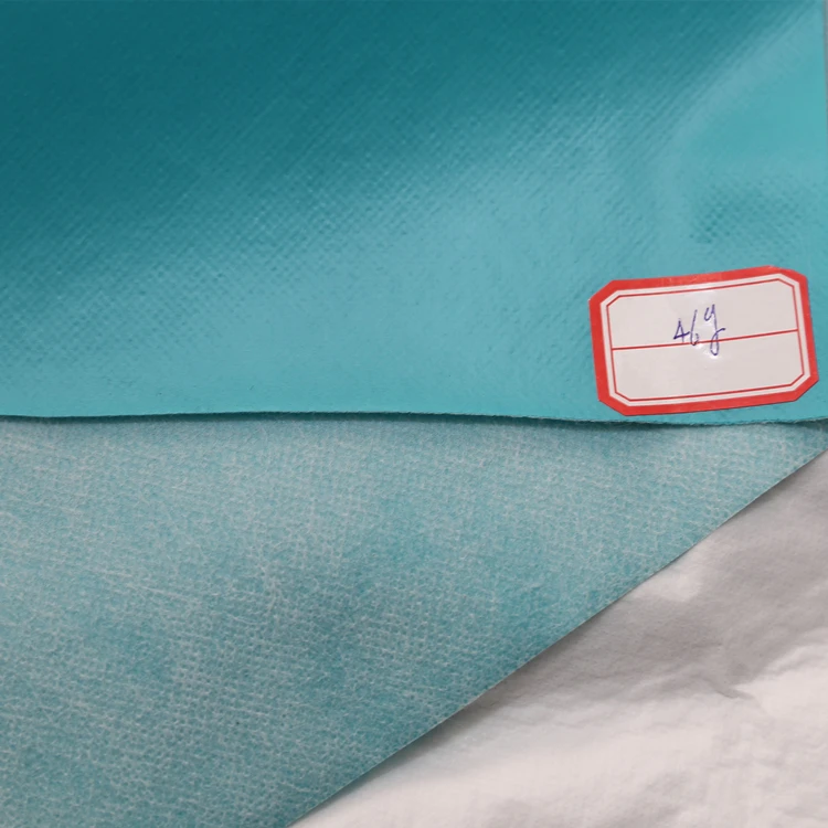 Green 46gsm SF micropore breathable film composite PP spunbond non woven
