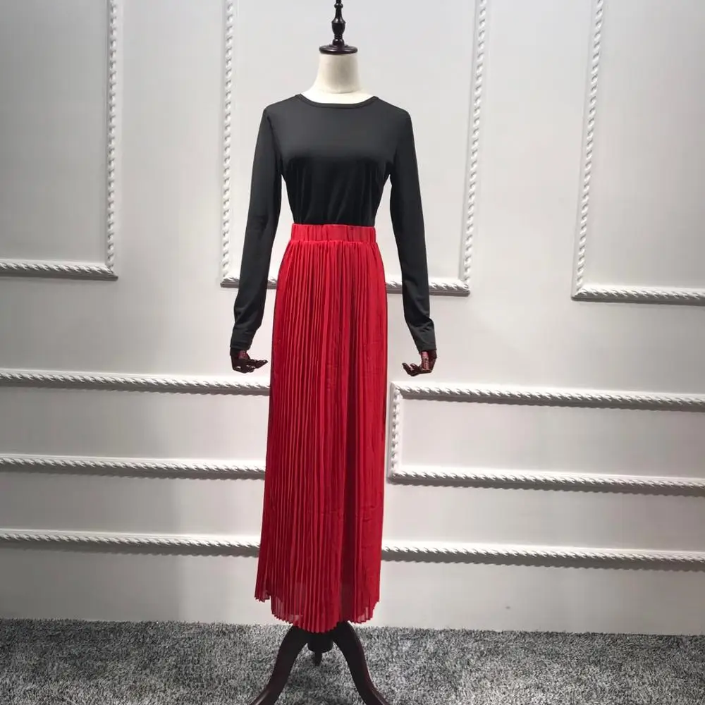 fashion muslim fashion Women Skirts Summer Pleated Long dress Skirt For Muslims