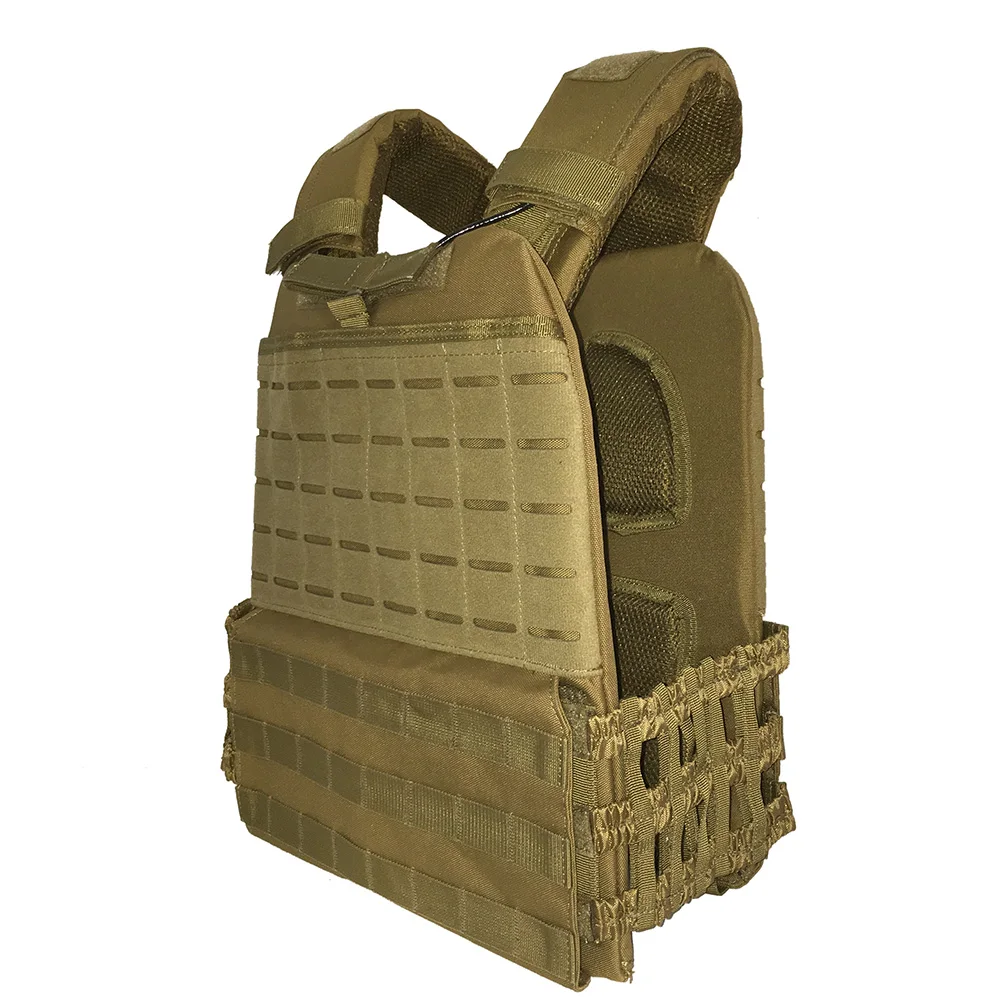 
Hot sale laser cut training fitness plate carrier workout equipment molle army tactical military gym weighted vest for crossfit 