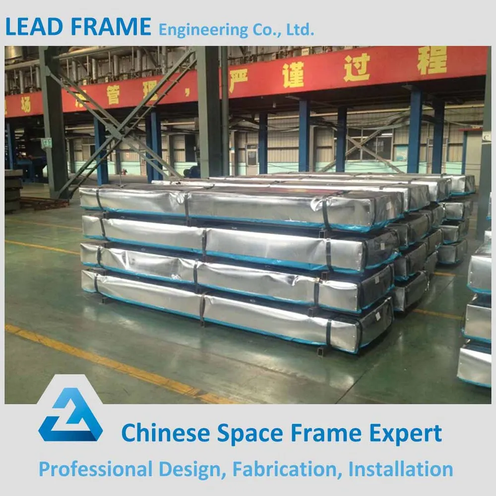 Cheap roofing materials for steel space frame structure building