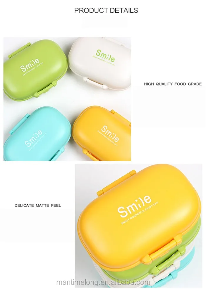 4 Girds Smile Cute Candy Portable Pill Medicine Storage Box Case Jewelry Box Container Tablets Box Zakka Storage Tank