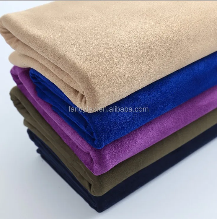 
polyester microfiber suede fabric for sofa garment synthetic leather suede bonded faux fur fabric brushed suede fabric 