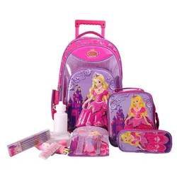 Customized 19Inch Kid Trolley Bag School Bags For Girls Trolley
