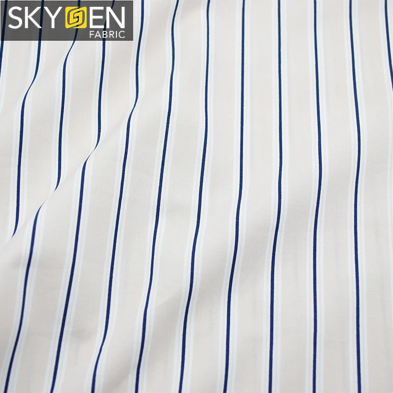 Skygen soft plain weave cotton stripes white black striped custom printed cotton fabric
