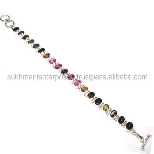 Latest Tourmaline Bracelet, 925 Sterling Silver Jewelry