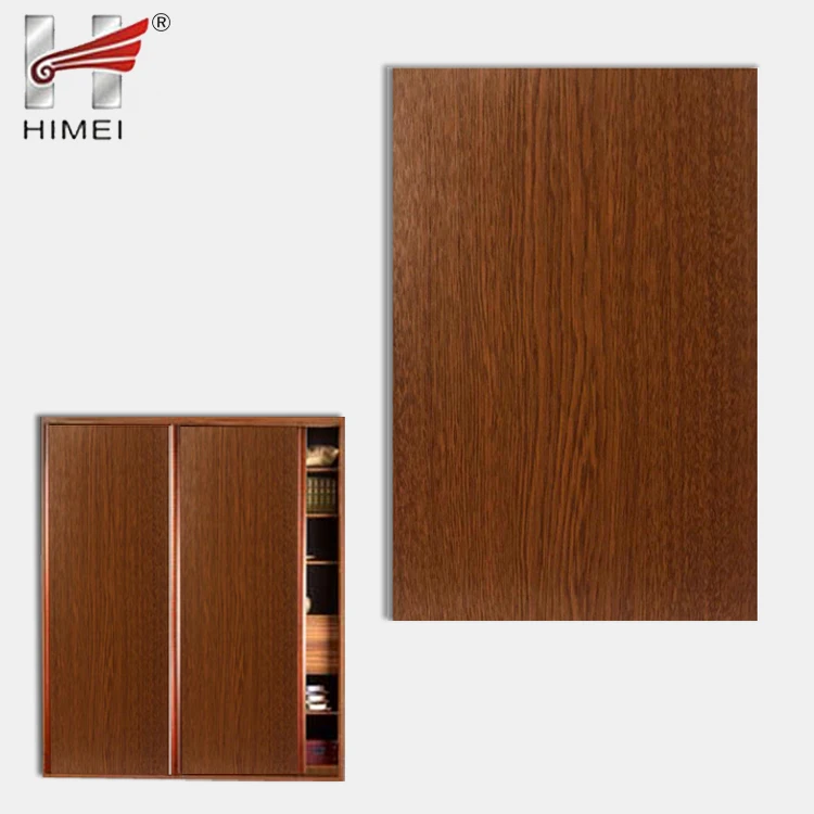 Wood grain laminated sheet for wardrobe door