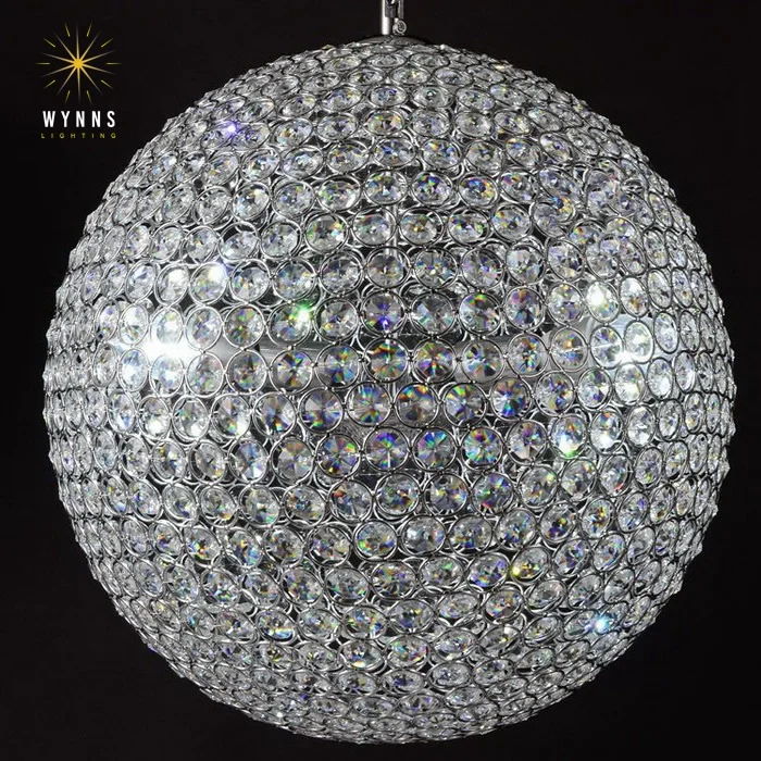 Modern crystal ball chandelier luxury decoration global pendant lamp LED dimmer ceiling hanging lamp drop light suspended lights