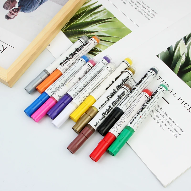 12 видов цветов акриловая краска ручка для керамических изделий рок стекло фарфор дешево картина маркер