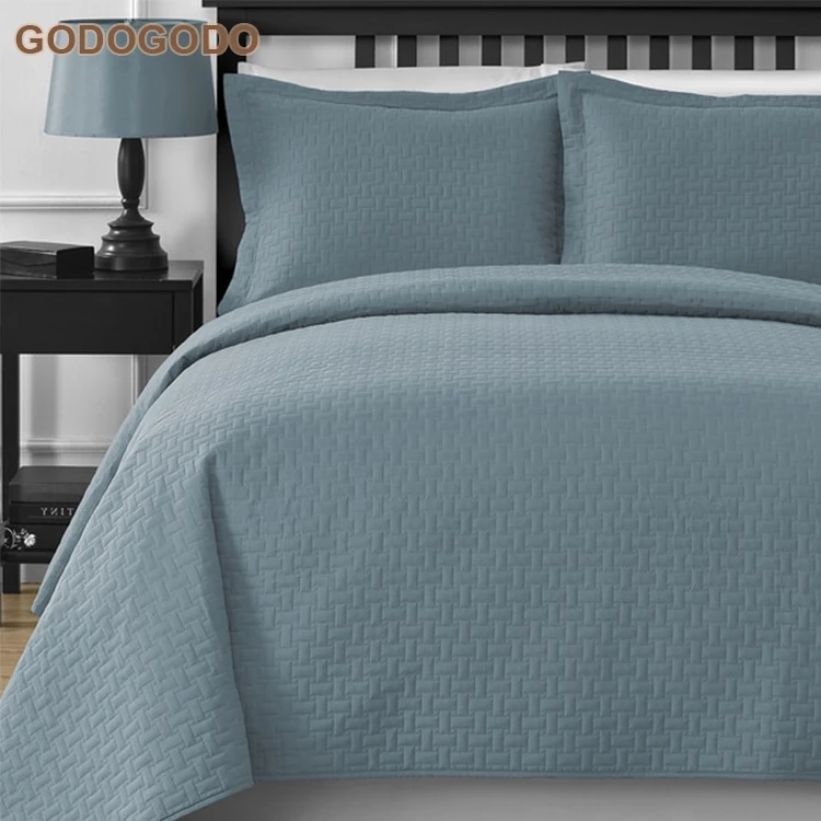 Factory Custom Plaid Patchwork 100% Cotton High End Quilted Quilted Turkish Bedspread For Hotel