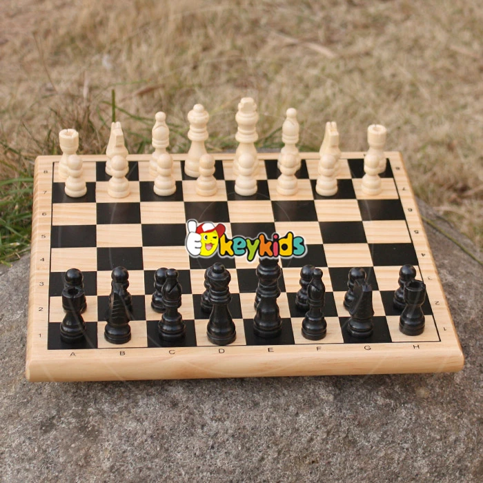 2023 Wholesale cheap kids wooden international high quality children wooden international chess W11A053
