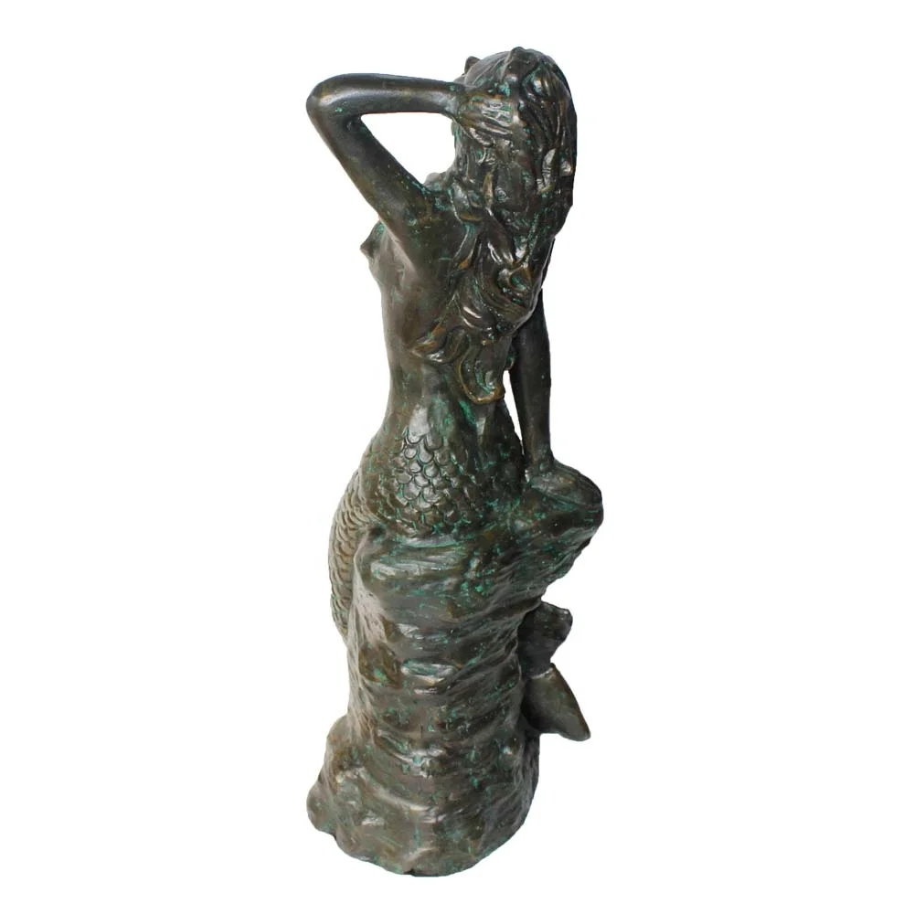 Vintage aluminum antique  mermaid statues for garden