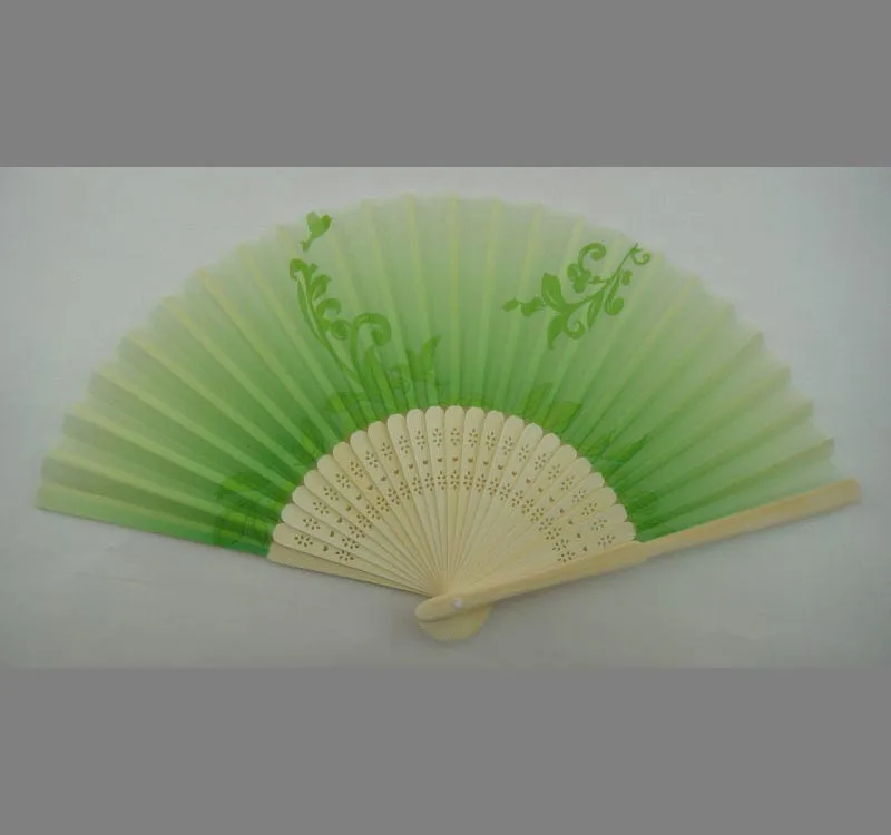 21cm custom printed fabric bamboo hand fan