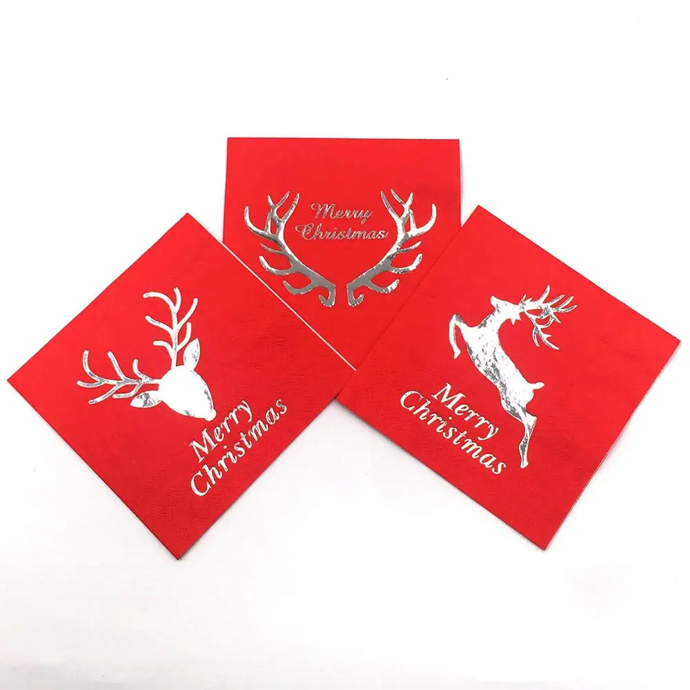 Foil Stamped Napkins With Custom Designs For Cocktail Party