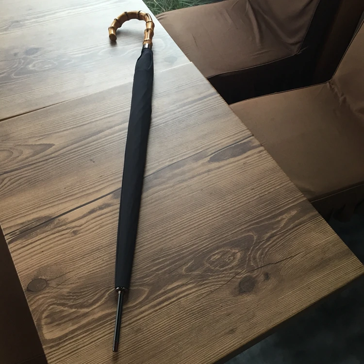 Luxury straight umbrella with bamboo handle