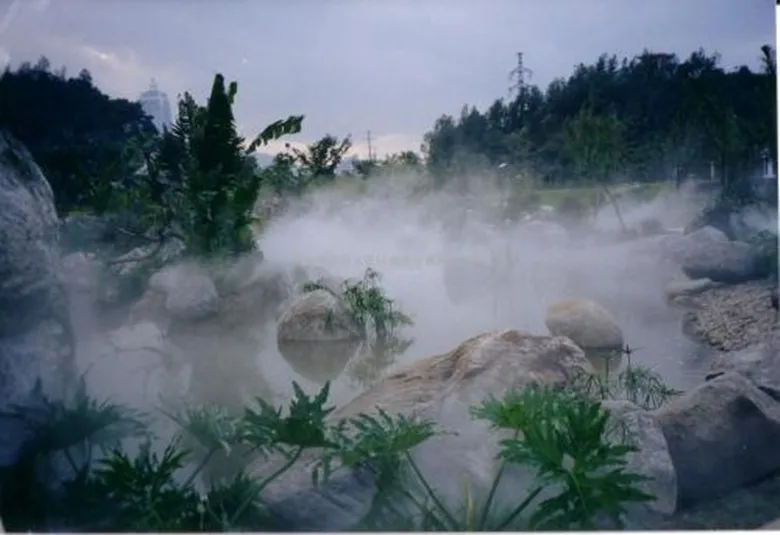 Artificial fog garden fountain mist stone garden fountain for decorating