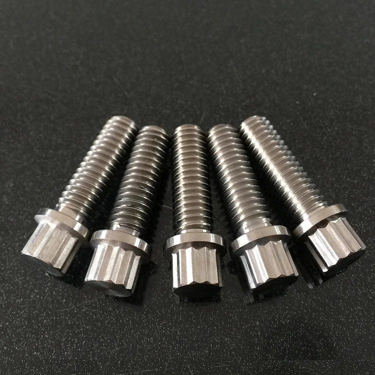 5/16-18 12 Point Flange Head Titanium wheel rim Bolt