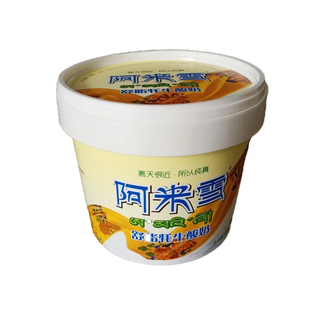 27oz 800ml custom disposable injection IML plastic bucket ice cream container