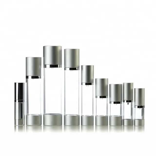 WSZ 10/15/20/30/50/60/100/120/170/200ml Classic Design Plastic AS Aluminum Cosmetic Skincare Airless Pump single wall Bottle