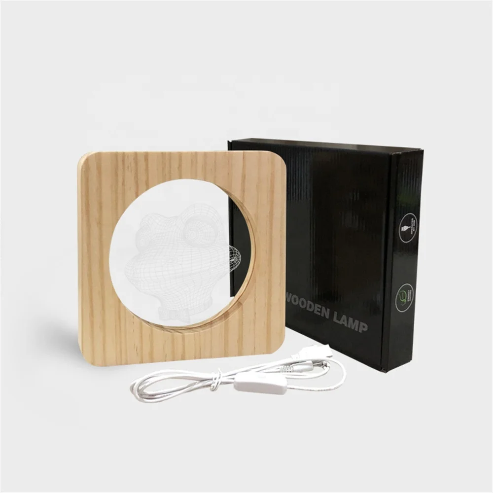 wood lamp  FS-A3147W cute animal 3d light  electric lamp