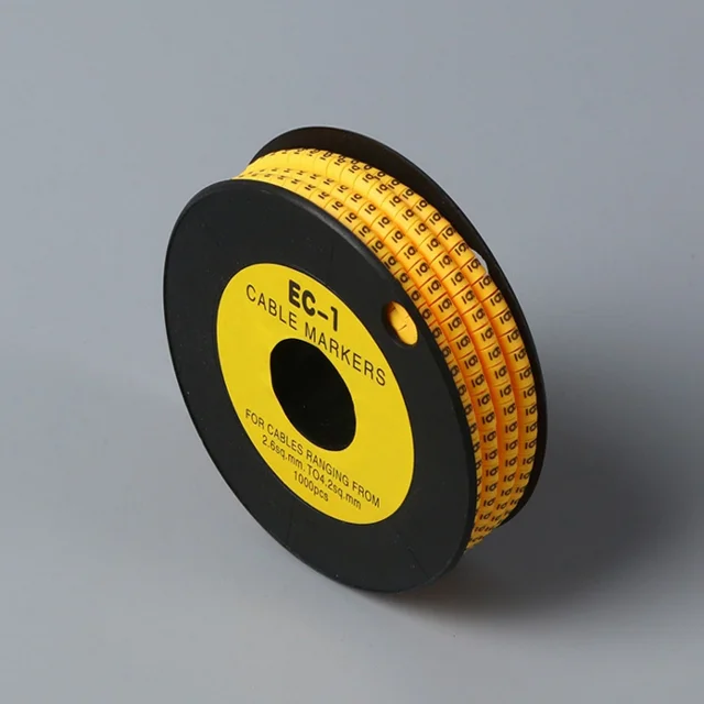 High Quality Cable Marker Sleeve PVC Material EC-0 EC-1 EC-2 EC-3 Number 0-9 Letter A-Z Pack of 500/1000 Pcs