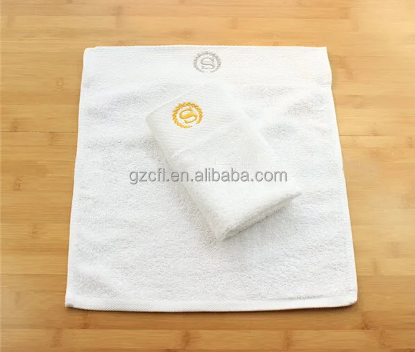 100 cotton plain white hotel towels hand towel with hotel logo,square small face towel