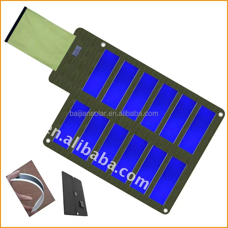 Flexible foldable amorphous solar panel for outdoor