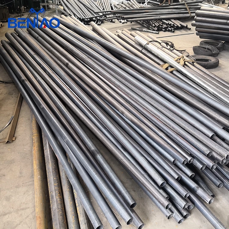 Double arm galvanized steel street lamp post led high mast light pole