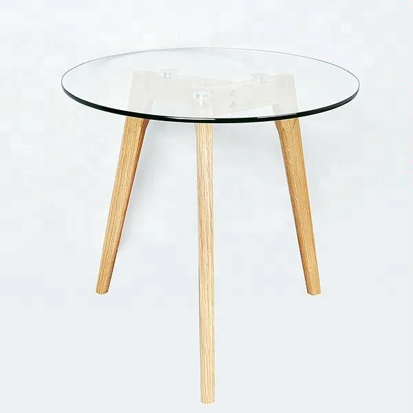 
 Простой Современный стильный стеклянный круглый журнальный столик из дерева  