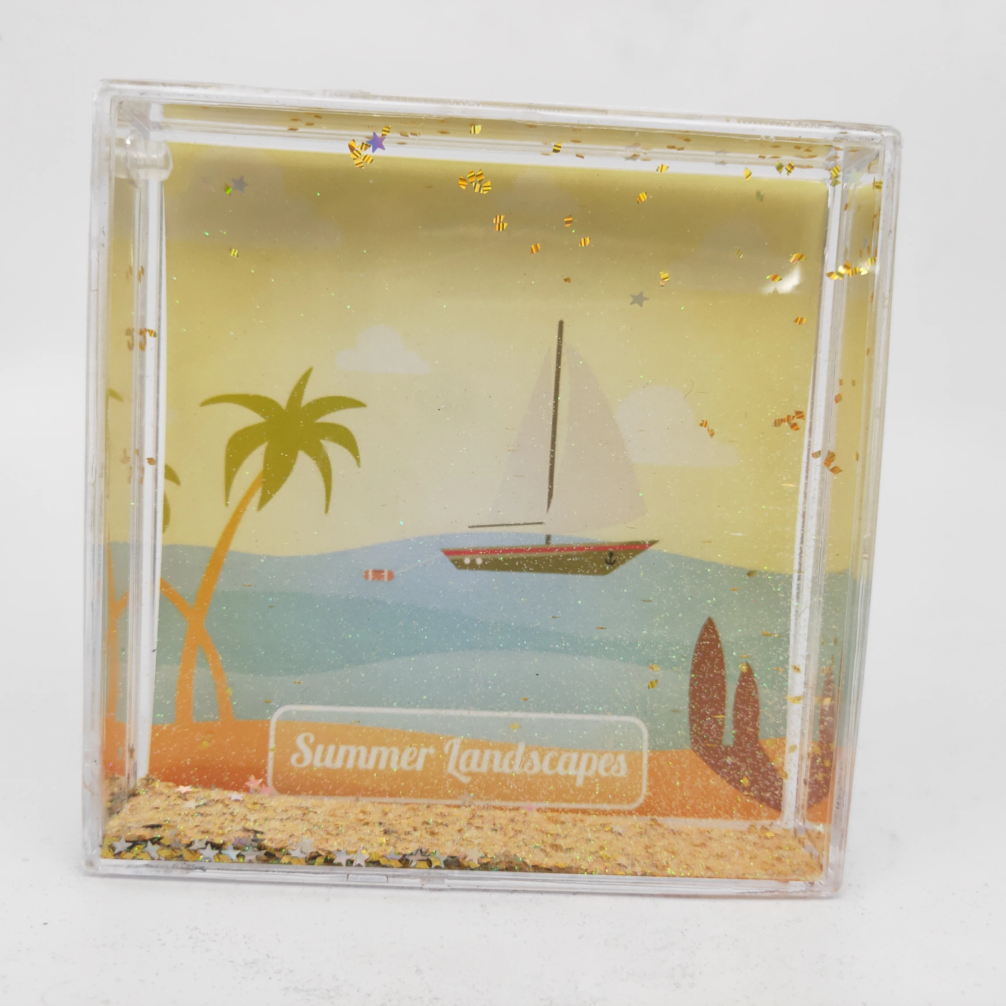 Christmas picture clear 4x4 water snow globe photo frame