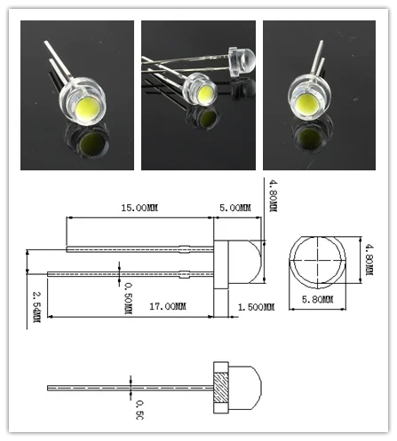 395nm - 400nm - 405nm 5mm UV Straw hat LED 120 - 140 degree for curing ink drying
