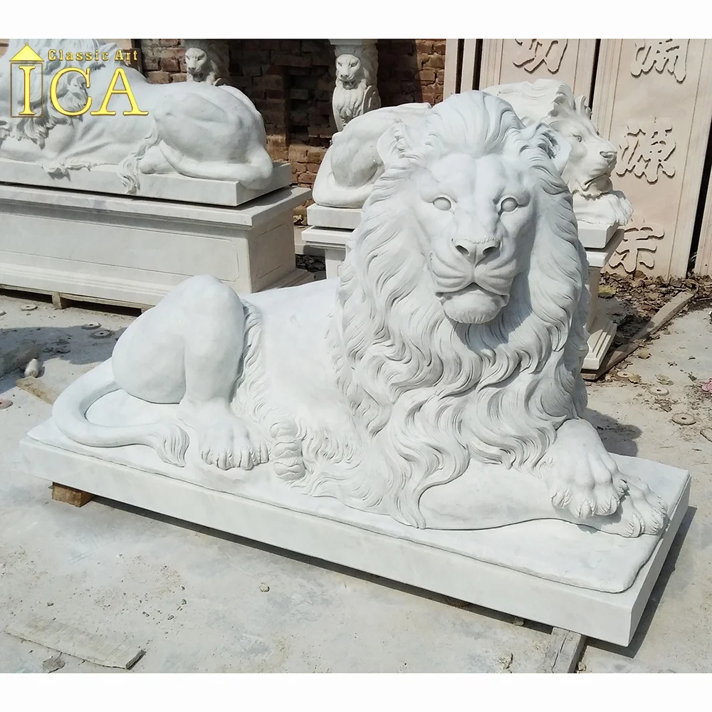 Уличная антикварная мраморная скульптура Hunan белая мраморная статуя льва