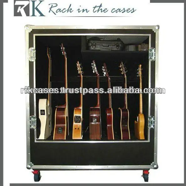 Guitar Flight case - Deluxe Guitar Case, Holds 7 Guitars With Wheels